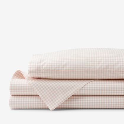Company Kids™ Ditsy Gingham Organic Cotton Percale Sheet Set - Pink