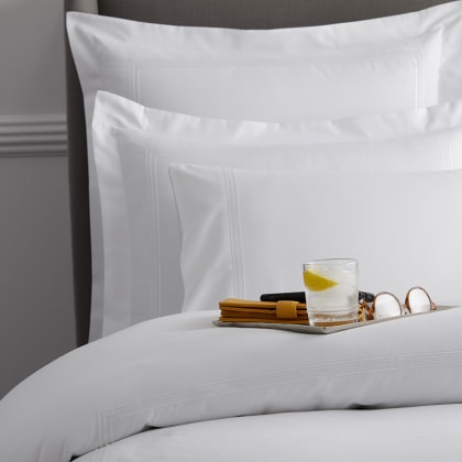 Legends Hotel™ Dorset Stripe Egyptian Cotton Sateen Sheet Set - White