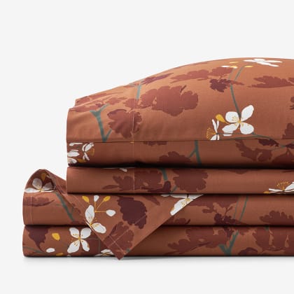 Company Cotton™ Brooke Floral Percale Sheet Set - Rust Multi