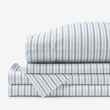 Company Cotton™ Brooke Stripe Percale Sheet Set - Blue Multi