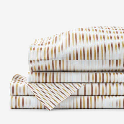 Company Cotton™ Brooke Stripe Percale Sheet Set - Rust Multi