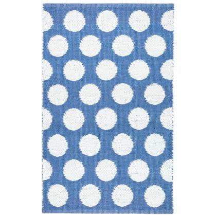 Polka Dot Reversible Indoor/Outdoor Rug - Blue/White