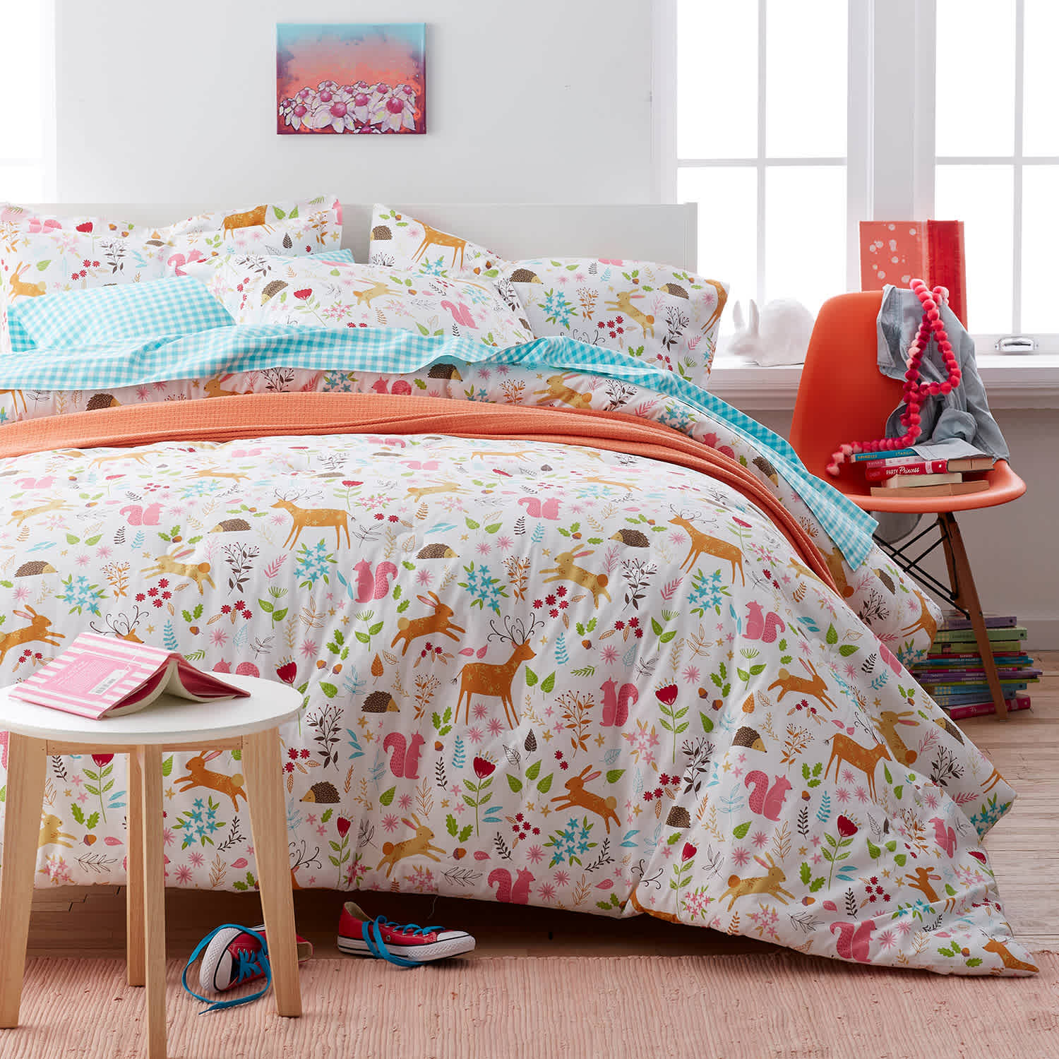 Furry Friends Forest Animal Percale Comforter