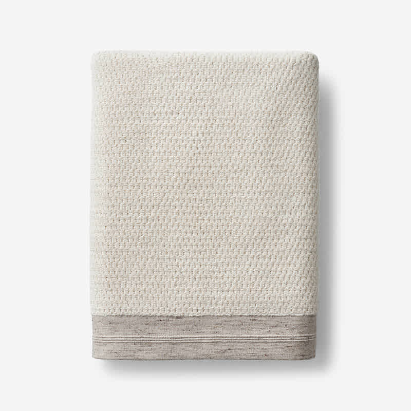 Cotton and Linen Texture Bath Towel - Beige, Size Washcloth (Set of 2) | The Company Store