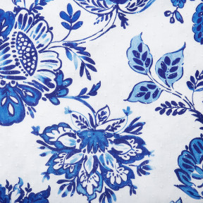 Watercolor Floral Deep Blue