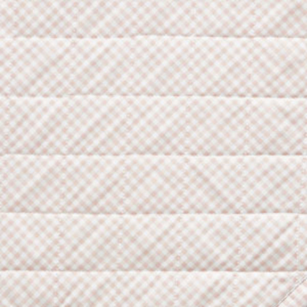 Ditsy Gingham Classic Cool Organic Cotton Percale Quilted Reversible Sherpa Stroller Blanket - Pink,Ditsy Gingham Pink