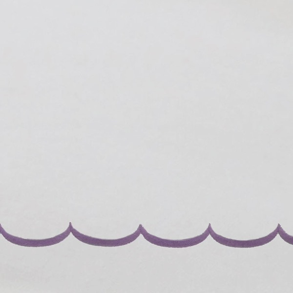 Scallop Embroidered Premium Cool Egyptian Percale Bed Sheet Set - Lavender, Twin,Lavender