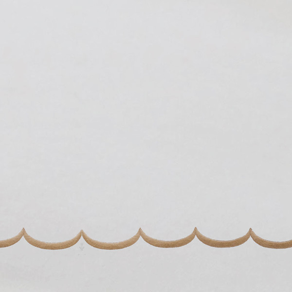 Scallop Embroidered Premium Cool Egyptian Percale Bed Sheet Set - Tan, Twin,Tan