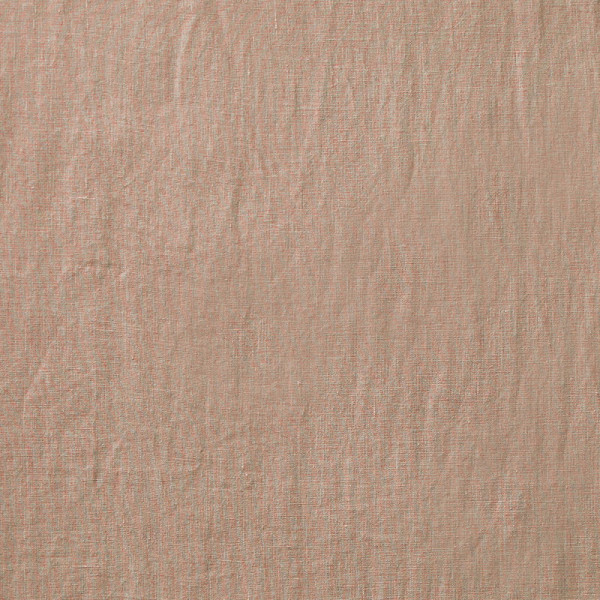 Premium Breathable Washed Linen Solid Flat Bed Sheet - Light Clay, Twin/Twin XL,Light Clay
