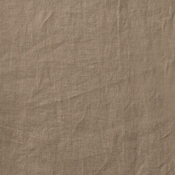 Premium Breathable Washed Linen Solid Flat Bed Sheet - Pine Bark, Twin/Twin XL,Pine Bark