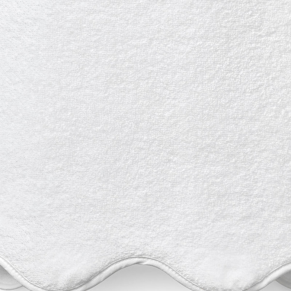 Scalloped Edge Bath Towel - White,White