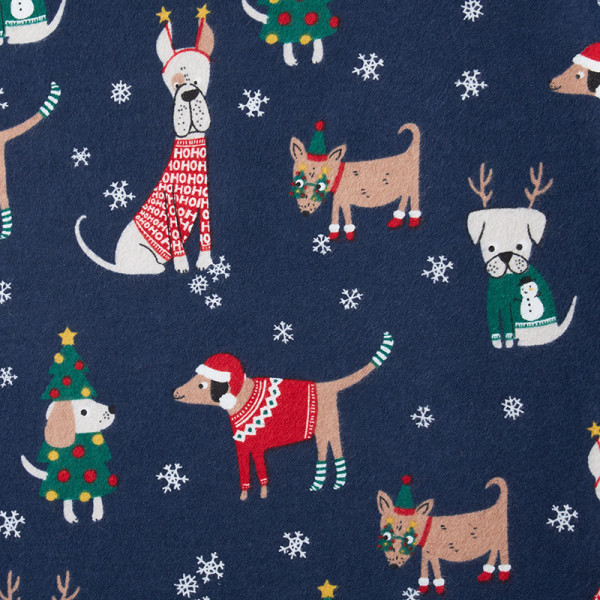 Family Flannel Dog Pajamas - Holiday Dogs, XS,Holiday Dogs