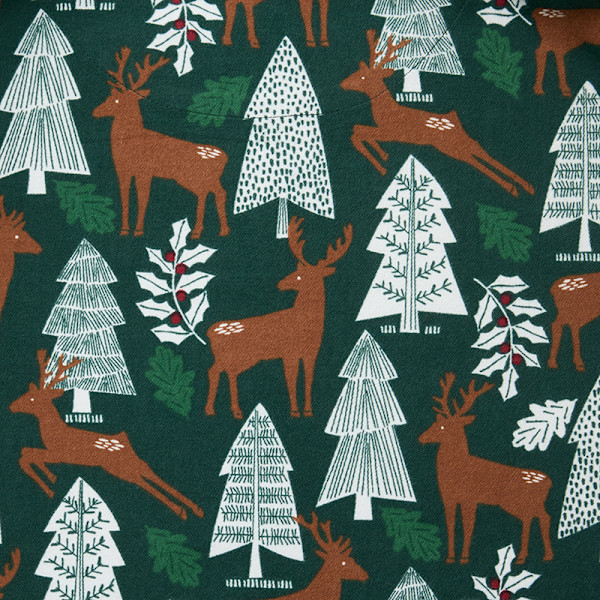 Family Flannel Kid's Button-Down Pajama Set - Deer Path, 2T,Deer Path