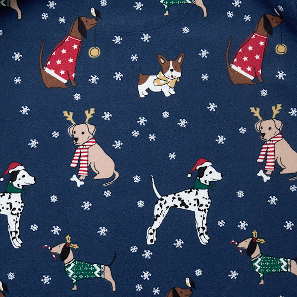 Family Flannel Kid's Button-Down Pajama Set - Holidaypups, 2T,Holiday Pups