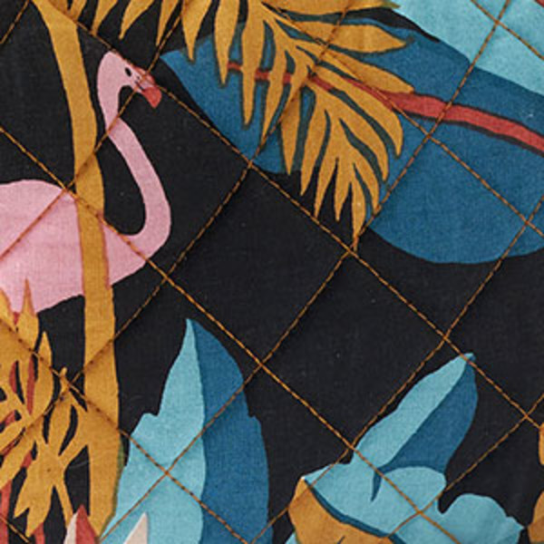Quilted Tote Bag,Flamingo Palm