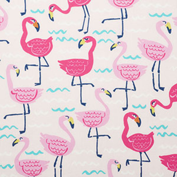 Printed Poplin Women's Nightshirt - Flamingo, XXL,Flamingo