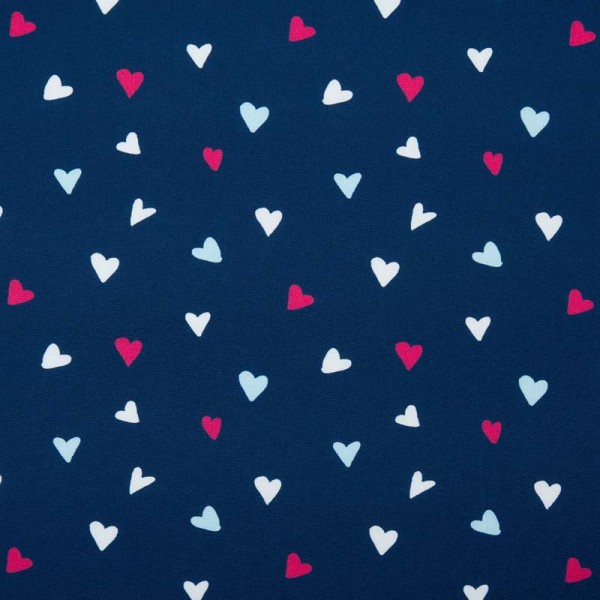 Printed Poplin Women's Shorts Set - Navy Hearts, XXL,Navy Hearts