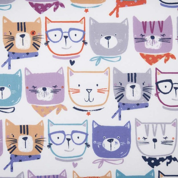 Printed Poplin Women's Nightshirt - Stylish Cats, XXL,Stylish Cats
