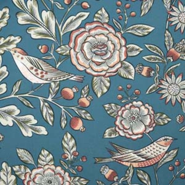 Printed Poplin Women's Shorts Set - Birds & Flowers, XXL,Birds & Flowers