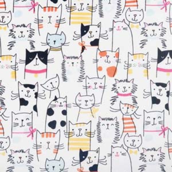 Printed Poplin Women's Button-Down Pajama Set - Kittie Party, XXL,Kittie Party