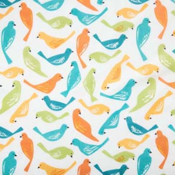 Printed Poplin Women's Button-Down Pajama Set - Spring Birds, XXL,Spring Birds