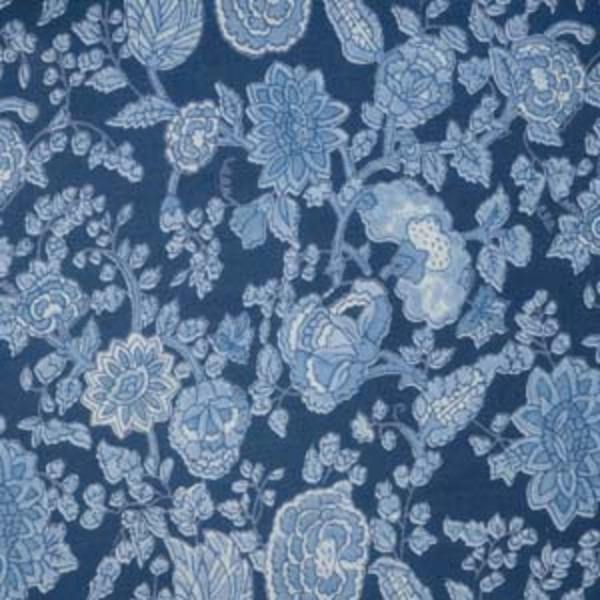 Printed Voile Women's Cropped Pajama Set - Indigo Floral, XS,Indigo Floral