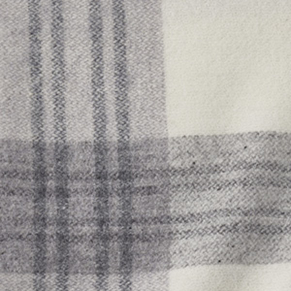 Ledge Plaid Merino Wool Throw - Cream,Cream