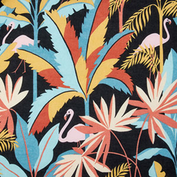 Printed Voile Women's Caftan - Flamingo Palm, XXL,Flamingo Palm