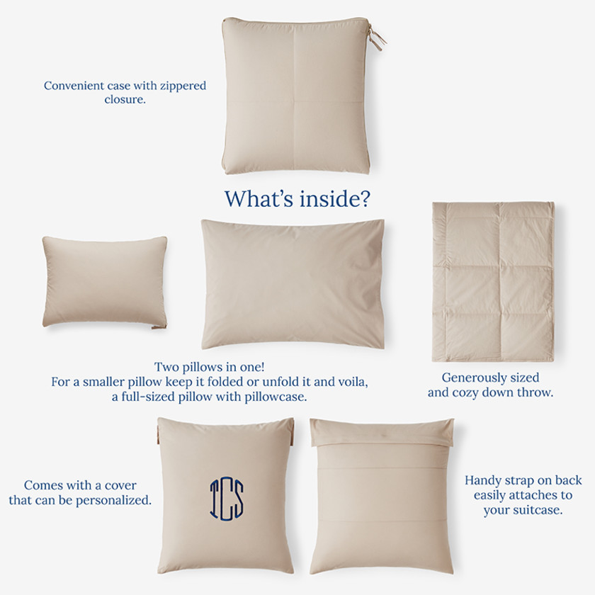 Premium Travel Pillow Throw Set - Feather Tan,Feather Tan
