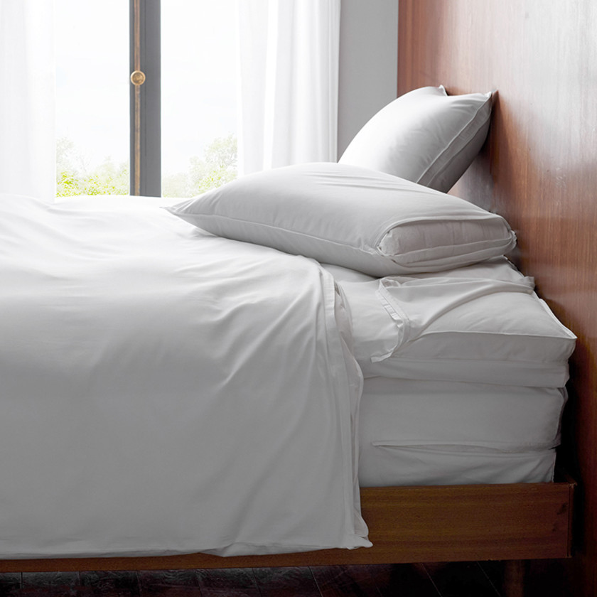 Organic Cotton Sateen Pillow Protector - Standard,White