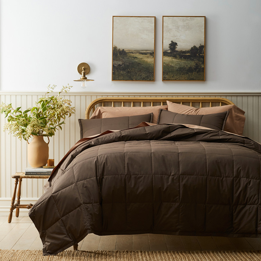 Premium LoftAIRE™ Down Alternative Blanket - Dark Brown, Full/Queen,Dark Brown