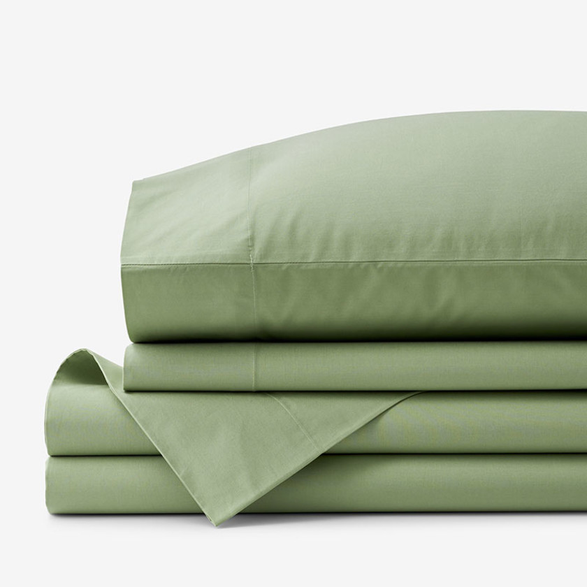 Classic Cool Organic Cotton Percale Solid Bed Sheet Set