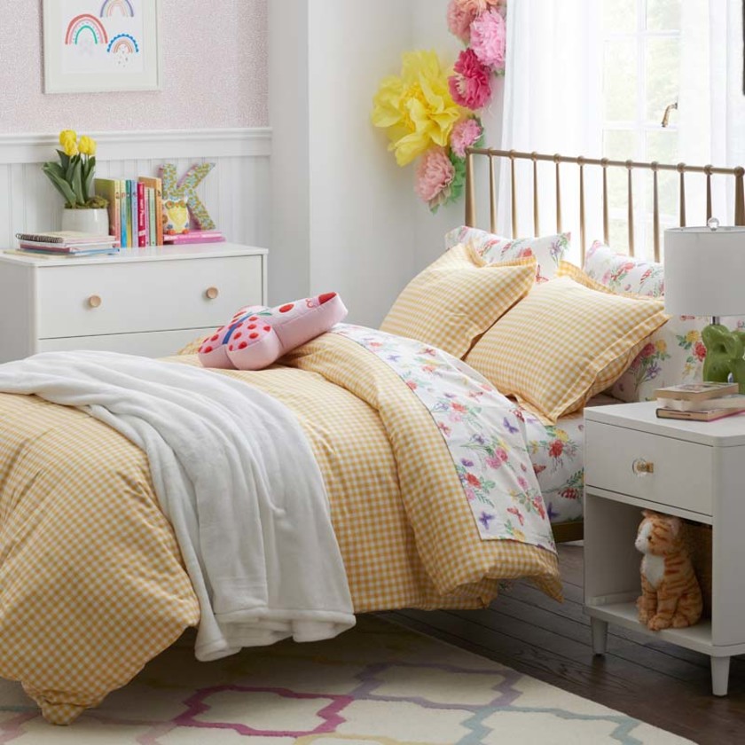 Gingham Classic Cool Organic Cotton Percale Sham - Yellow, Standard,Yellow