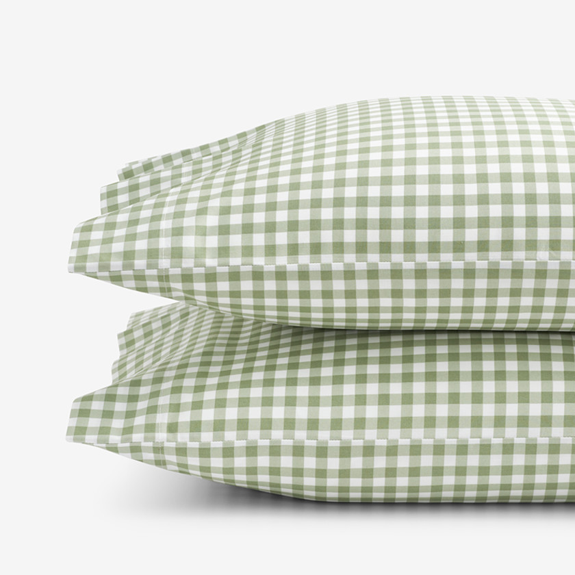 Gingham Classic Cool Organic Cotton Percale Pillowcase Set