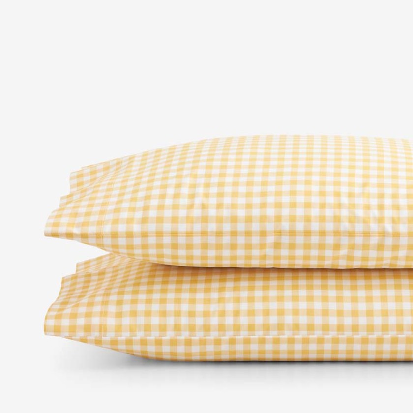 Gingham Classic Cool Organic Cotton Percale Pillowcase Set