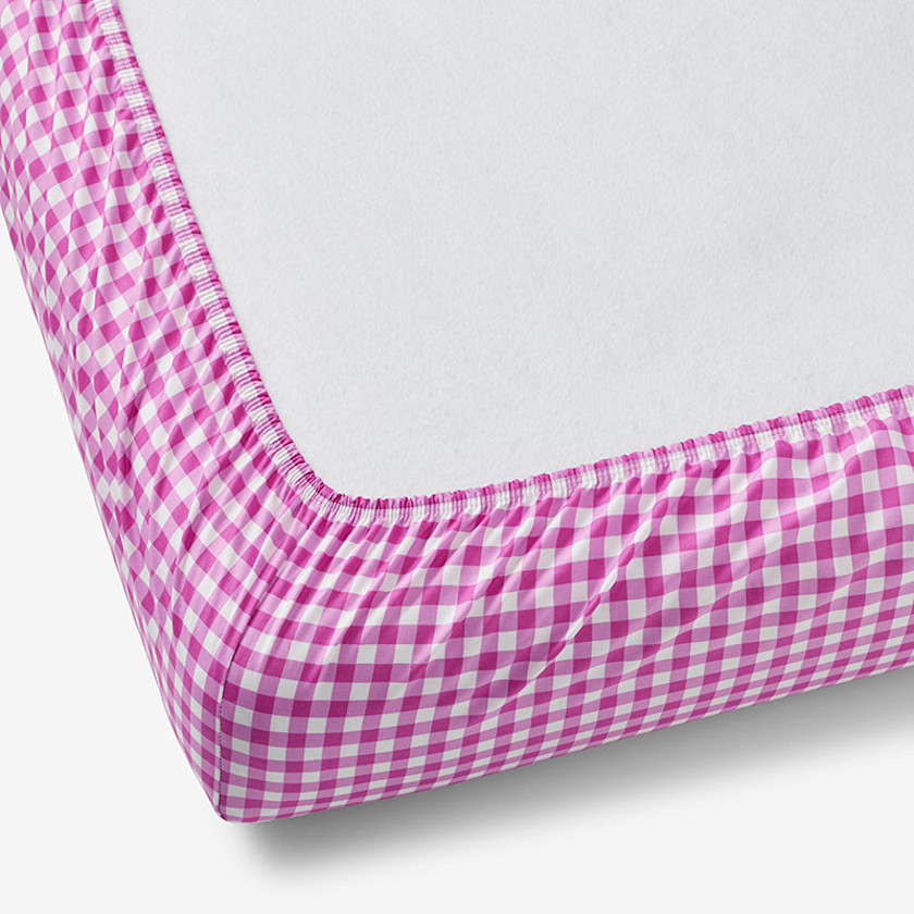 Gingham Classic Cool Organic Cotton Percale Crib Sheet,Fuchsia