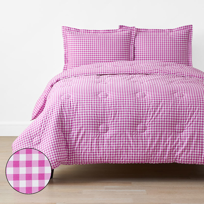 Gingham Classic Cool Organic Cotton Percale Comforter Set