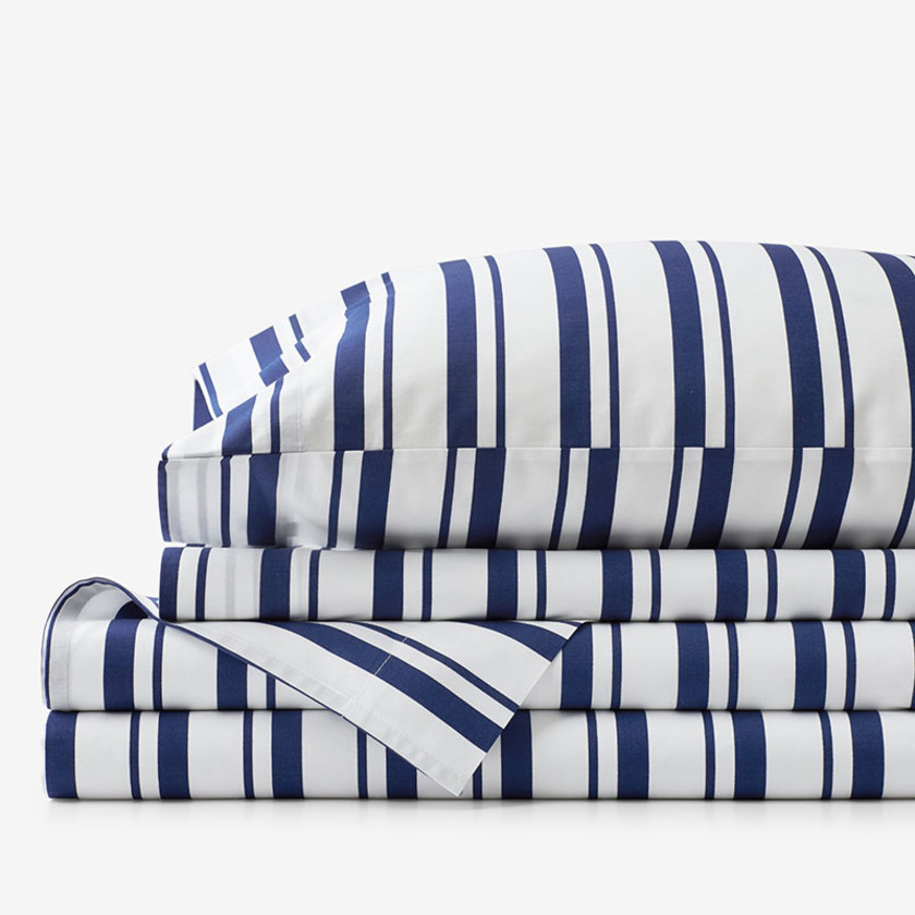 Stripe Classic Cool Organic Cotton Percale Sheet Set