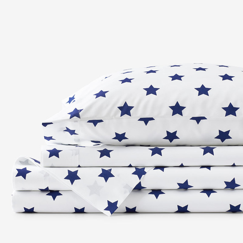 Stars Classic Cool Organic Cotton Percale Bed Sheet Set