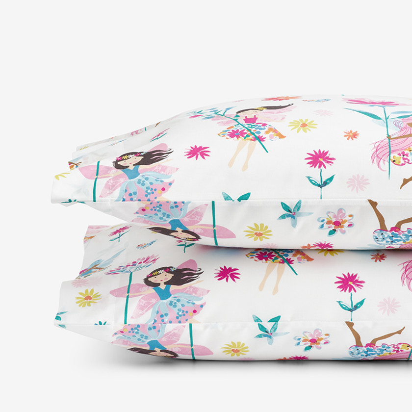 Floral Fairies Classic Cool Organic Cotton Percale Pillowcase Set