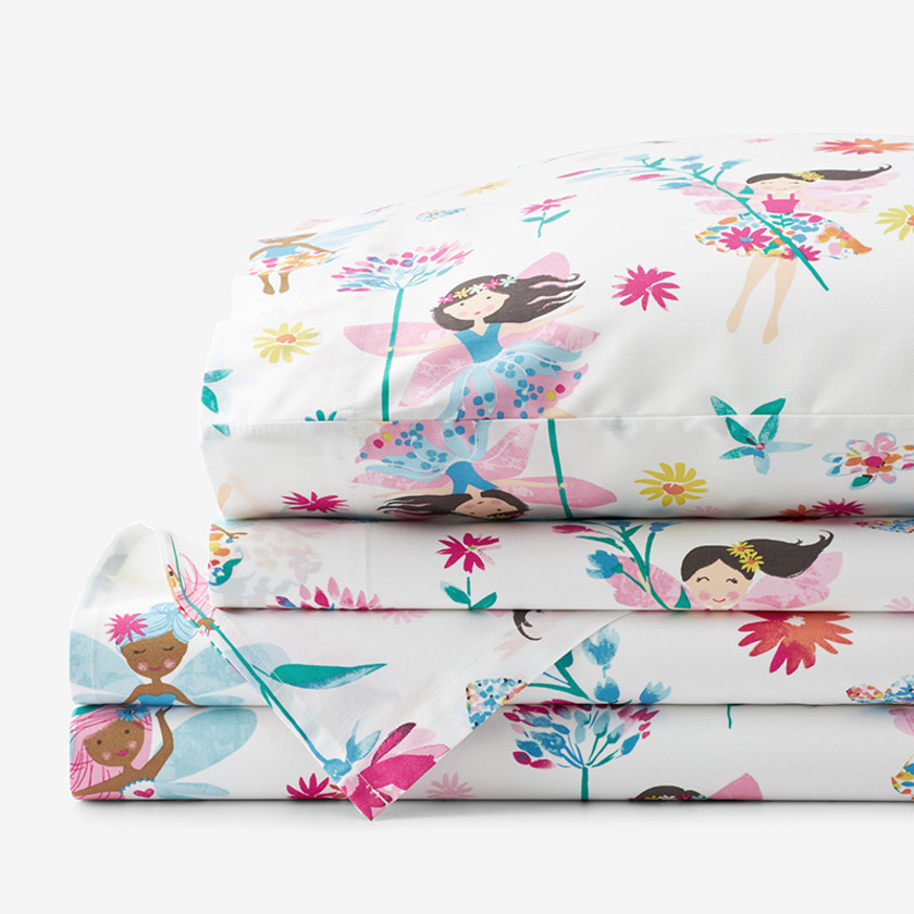 Floral Fairies Classic Cool Organic Cotton Percale Sheet Set