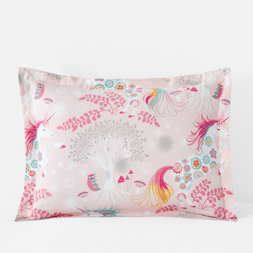 Fancy Unicorns Classic Cool Organic Cotton Percale Sham