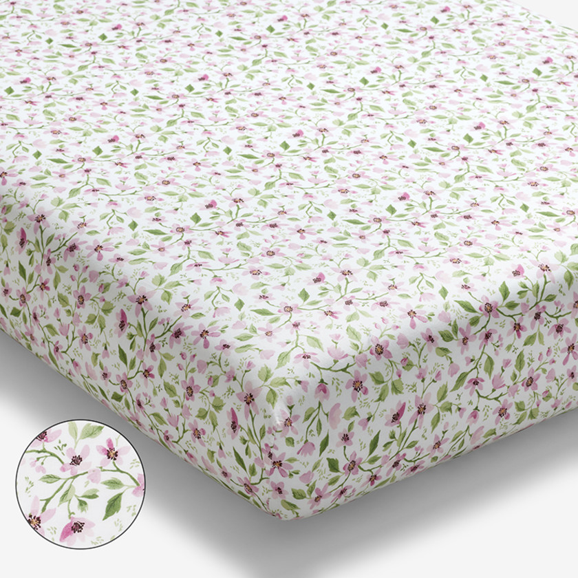 Lilah s Floral Organic Cotton Fitted Crib Sheet The Company Store