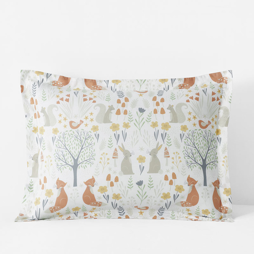 Forest Animals Classic Cool Organic Cotton Percale Sham