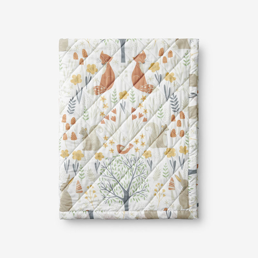 Forest Animals Print Sherpa Stroller Blanket The Company Store