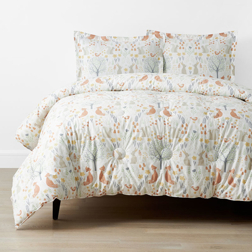 Forest Animals Classic Cool Organic Cotton Percale Comforter Set