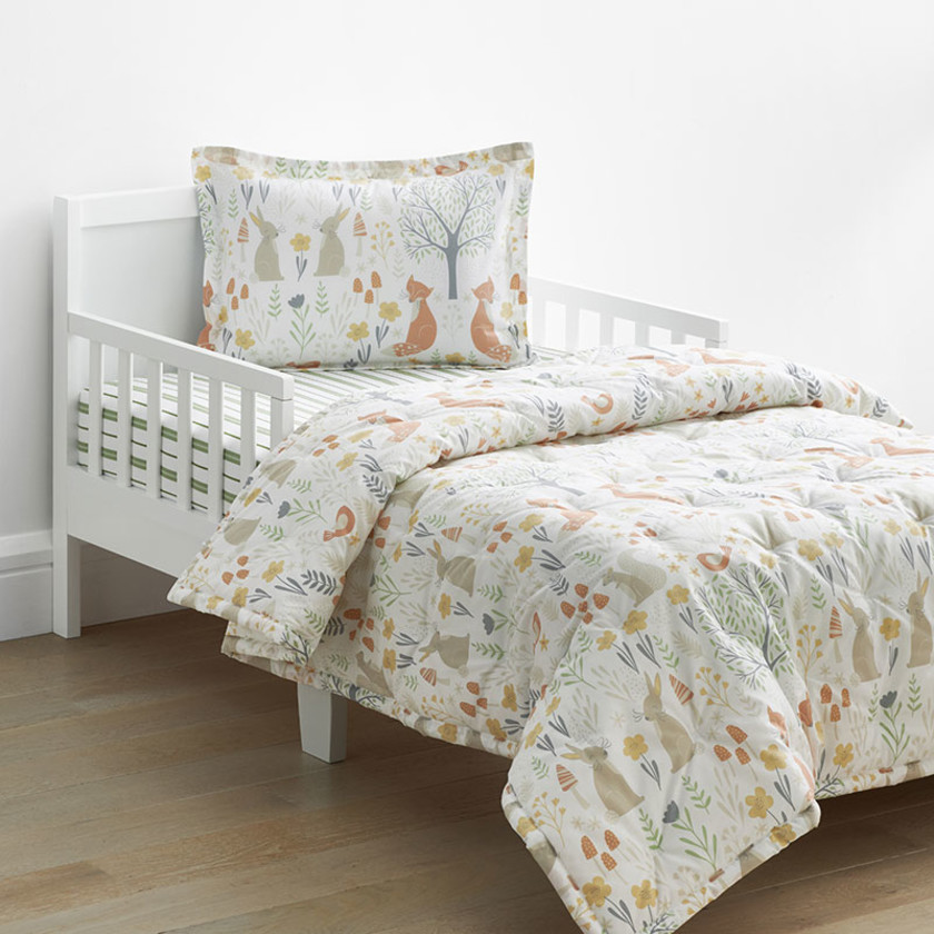 Forest Animals Classic Cool Organic Cotton Percale Toddler Comforter Set