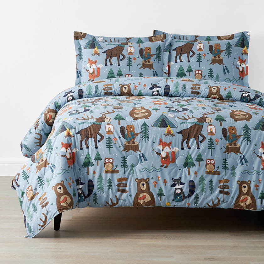 Animal Campers Classic Cool Organic Cotton Percale Comforter Set