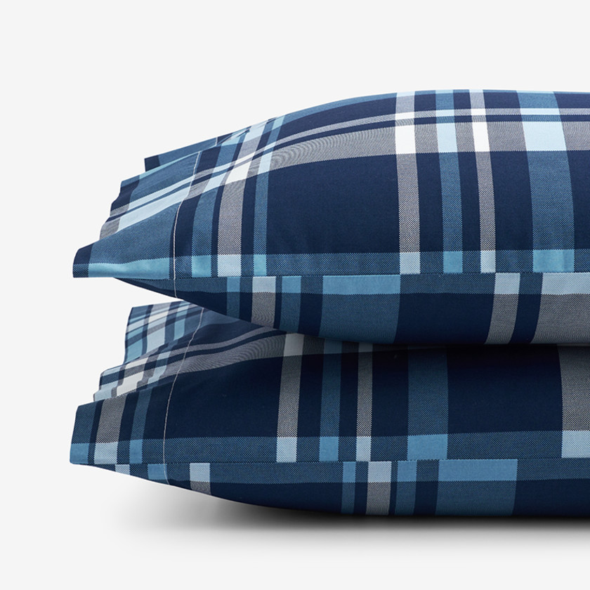 Handsome Tartan Classic Cool Organic Cotton Percale Pillowcase Set