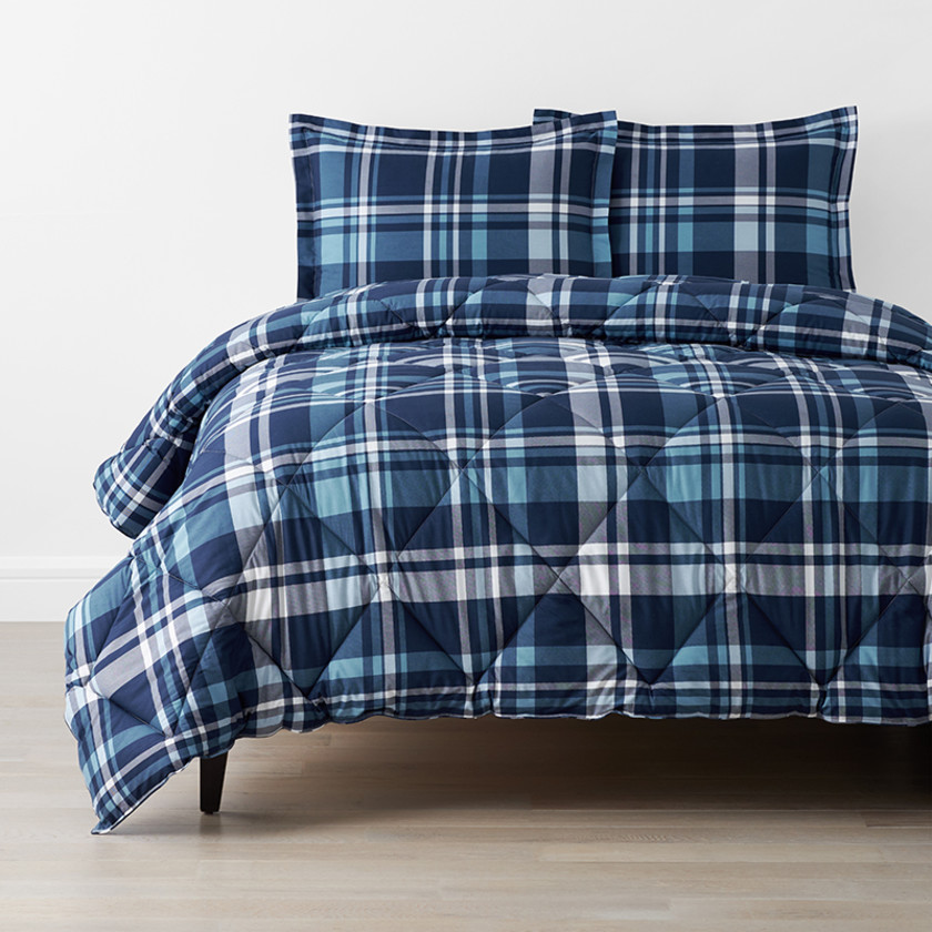 Handsome Tartan Classic Cool Organic Cotton Percale Comforter Set